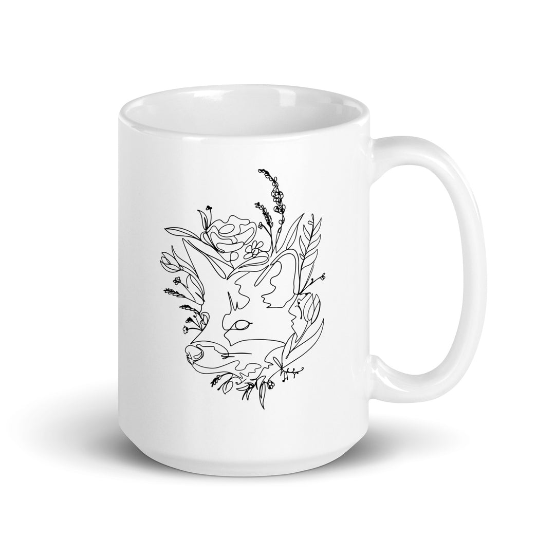 White glossy mug